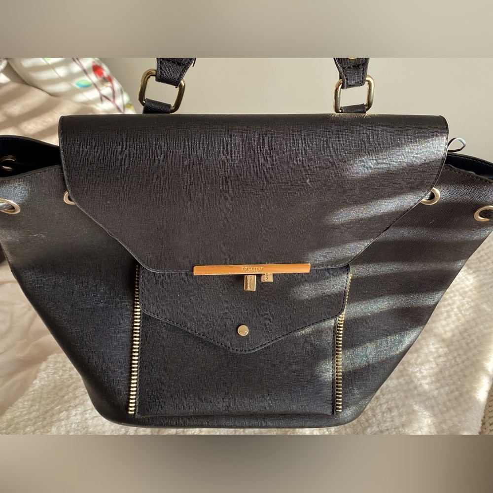 Dune London black backpack purse